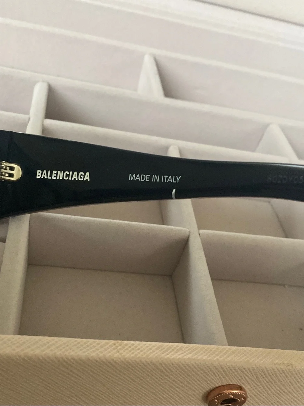 Balenciaga Black Logo Rectangular Sunglasses